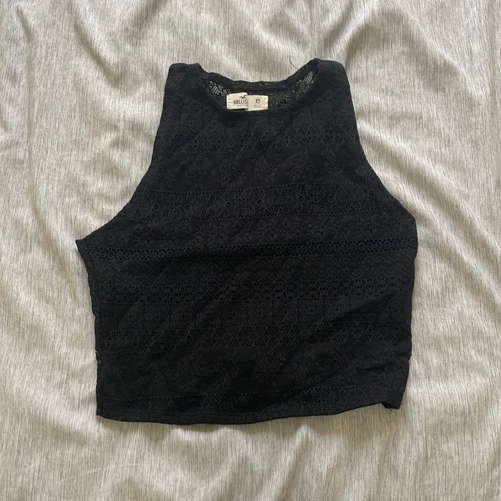 black cropped hollister tank top